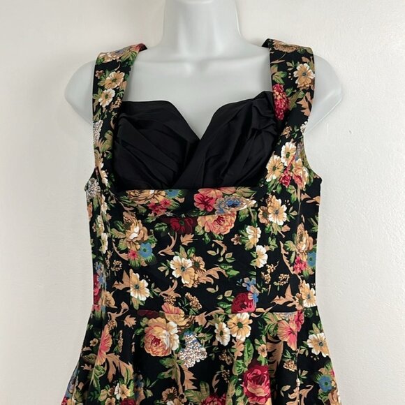 Lindy Bop Floral A-Line 50s-Style Dress - Picture 3 of 8